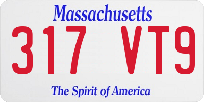 MA license plate 317VT9