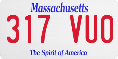 MA license plate 317VU0