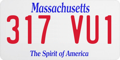 MA license plate 317VU1
