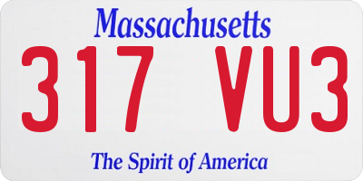 MA license plate 317VU3