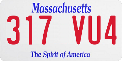 MA license plate 317VU4