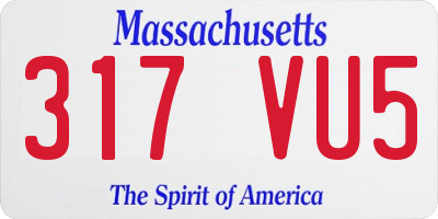 MA license plate 317VU5