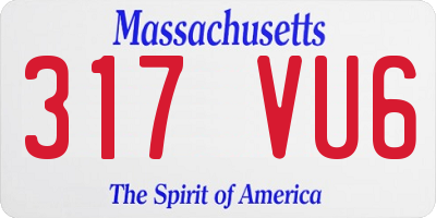 MA license plate 317VU6