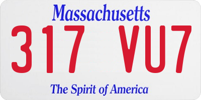 MA license plate 317VU7