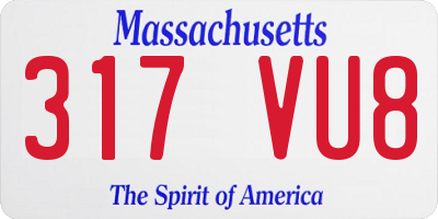 MA license plate 317VU8