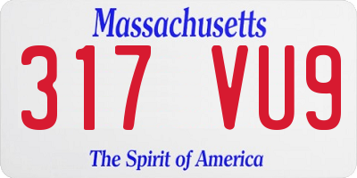 MA license plate 317VU9