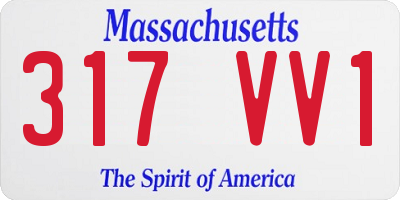 MA license plate 317VV1
