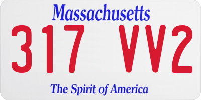 MA license plate 317VV2