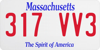 MA license plate 317VV3