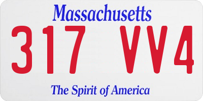 MA license plate 317VV4