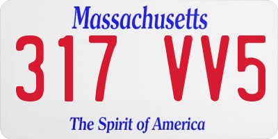 MA license plate 317VV5