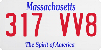MA license plate 317VV8