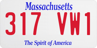 MA license plate 317VW1