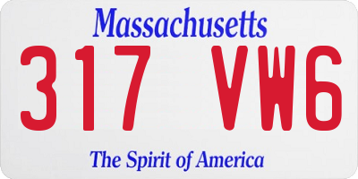 MA license plate 317VW6