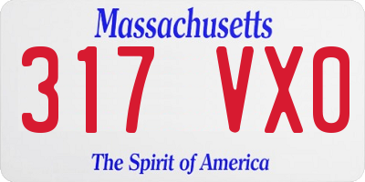 MA license plate 317VX0
