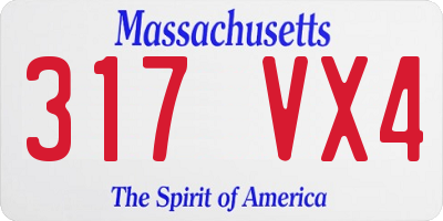 MA license plate 317VX4