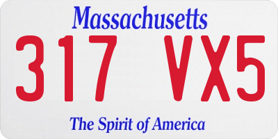 MA license plate 317VX5