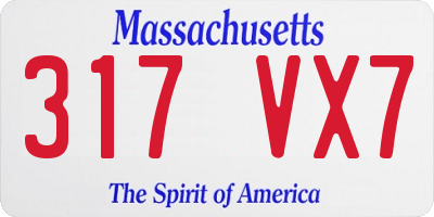 MA license plate 317VX7