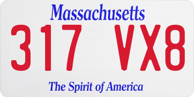 MA license plate 317VX8