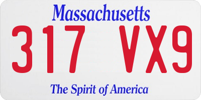 MA license plate 317VX9