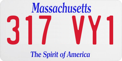 MA license plate 317VY1