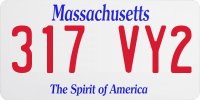 MA license plate 317VY2