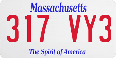 MA license plate 317VY3