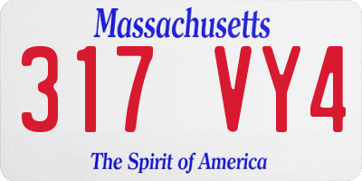 MA license plate 317VY4