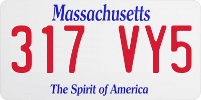 MA license plate 317VY5