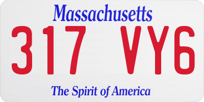 MA license plate 317VY6