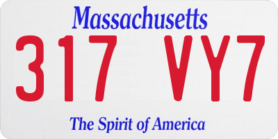 MA license plate 317VY7