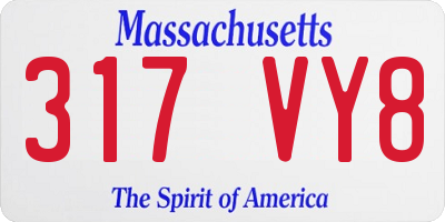 MA license plate 317VY8