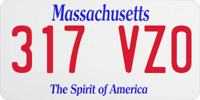 MA license plate 317VZ0