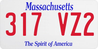 MA license plate 317VZ2