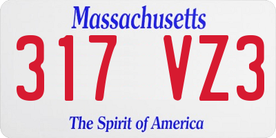 MA license plate 317VZ3