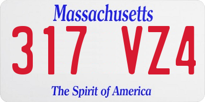 MA license plate 317VZ4