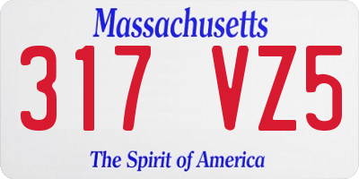 MA license plate 317VZ5