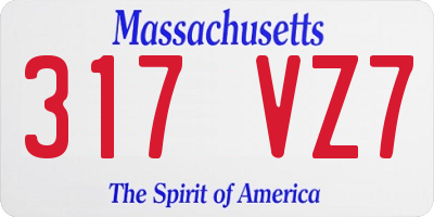 MA license plate 317VZ7