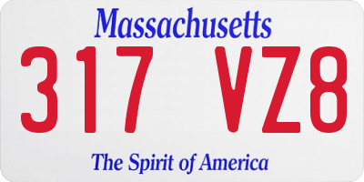 MA license plate 317VZ8