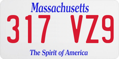 MA license plate 317VZ9