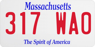 MA license plate 317WA0