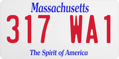 MA license plate 317WA1