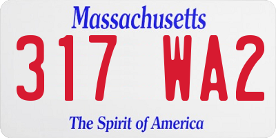 MA license plate 317WA2