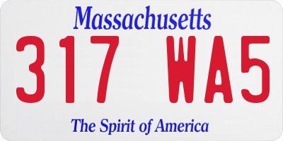 MA license plate 317WA5