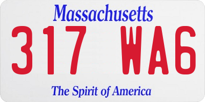 MA license plate 317WA6