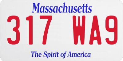 MA license plate 317WA9