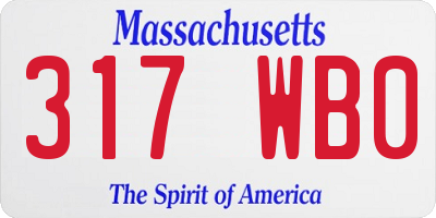 MA license plate 317WB0