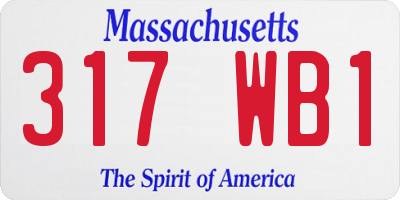 MA license plate 317WB1