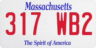 MA license plate 317WB2