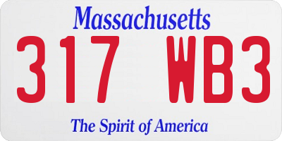 MA license plate 317WB3